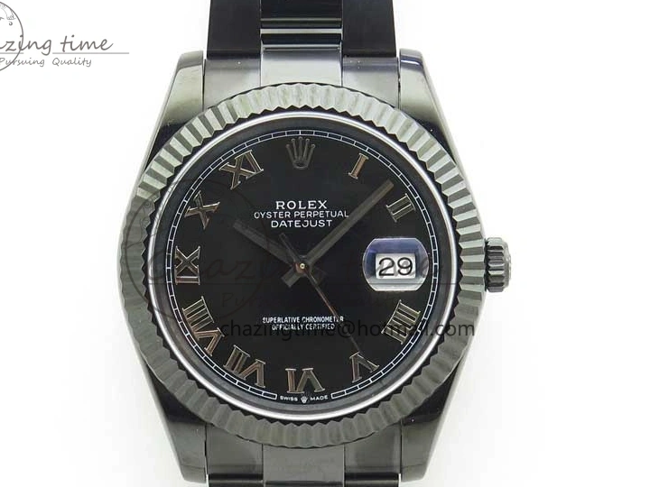 Best AAA Replica Sites Best Edition All DateJust Dial 41 Black Bracelet Markers PVD ModernLook A Roman PVD Oyster Black VRF 2793 on 0119